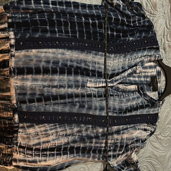 Romeo & Juliet large blue multi colored Couture Long Sleeve Dress open f… - Picture 10 of 10